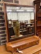 An Edwardian mahogany toilet mirror, width 71cm, depth 22cm, height 84cm