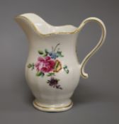 A Derby moulded jug, painted with flowers in manner of Edward Withers, c.1772, height 12cm