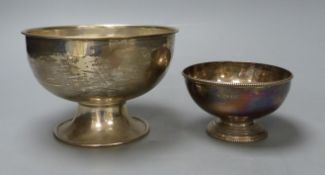 A George V silver rose bowl, London, 1919, 15.5cm and a Victorian silver sugar bowl, London, 1881,