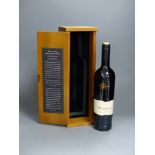 A cased bottle of Wyndham Estate Black Cluster Shiraz, 2007.