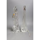 Two Sevres crystal lamps, tallest 45cm