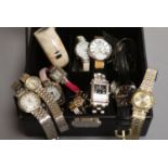 A collection of lady's and gentlemen's quartz and other wristwatches including Seiko.