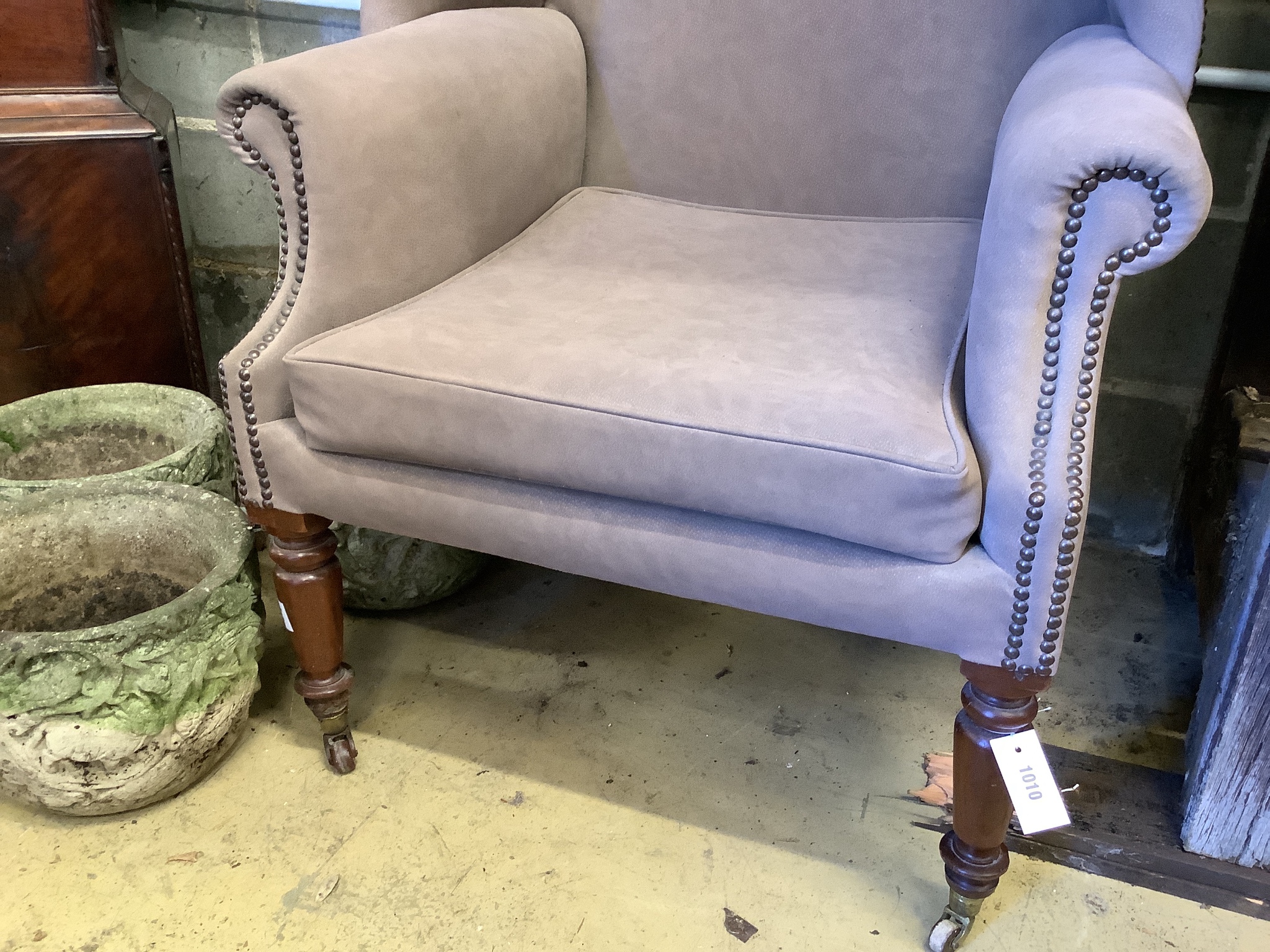 A Regency mahogany wing armchair, width 78cm, depth 70cm, height 97cm - Image 3 of 4