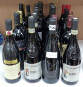 Twenty four assorted mainly Australian red wines, including Wolf Bass platinum label, 2002, Maurice