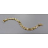 A 9ct yellow gold curb-link bracelet, 18.2cm,10.9g