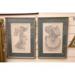 Two Victorian anatomical engravings from Halls Encyclopedia, 37 x 22cm