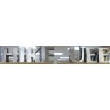 A quantity of various aluminium letters: H I K E U E E