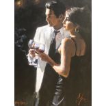 Fabian Perez (1967-), hand embellished canvas on board, 'Night Highlights', 106/195, with COA, 60 x