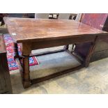 A small rectangular oak refectory table, width 146cm, depth 88cm, height 76cm