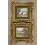 G. Williams, pair of oils on panel, Ducks and ducklings, signed, 10 x 12cm