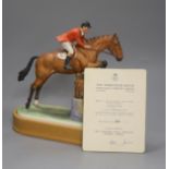Doris Lindner for Royal Worcester, a limited edition figure, 'Foxhunter and Lt. Col. H M Llewellyn