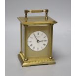 A Phaeton by Acctim brass carriage clock, height 19cm