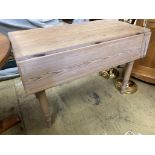 A Victoiran pine drop leaf kitchen table, width 106cm, depth 54cm, height 72cm