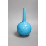 A Burmantofts turquoise bottle vase, height 27cm