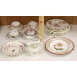 A group of late 18th / early 19th century English porcelain teaware and plates,together with a