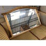 A reproduction gilt overmantel mirror, width 122cm, height 77cm