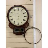 An early 19th century mahogany drop-dial wall clock, signed Sickert, Dudley (P), length 52cm