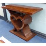 An Art Deco style walnut console table, width 120cm, depth 40cm, height 84cm