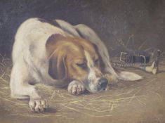 Lilian Collier (Exh.1880-1883), oil on canvas, 'No. 1, Champion, a member of the Lamerton Hunt',