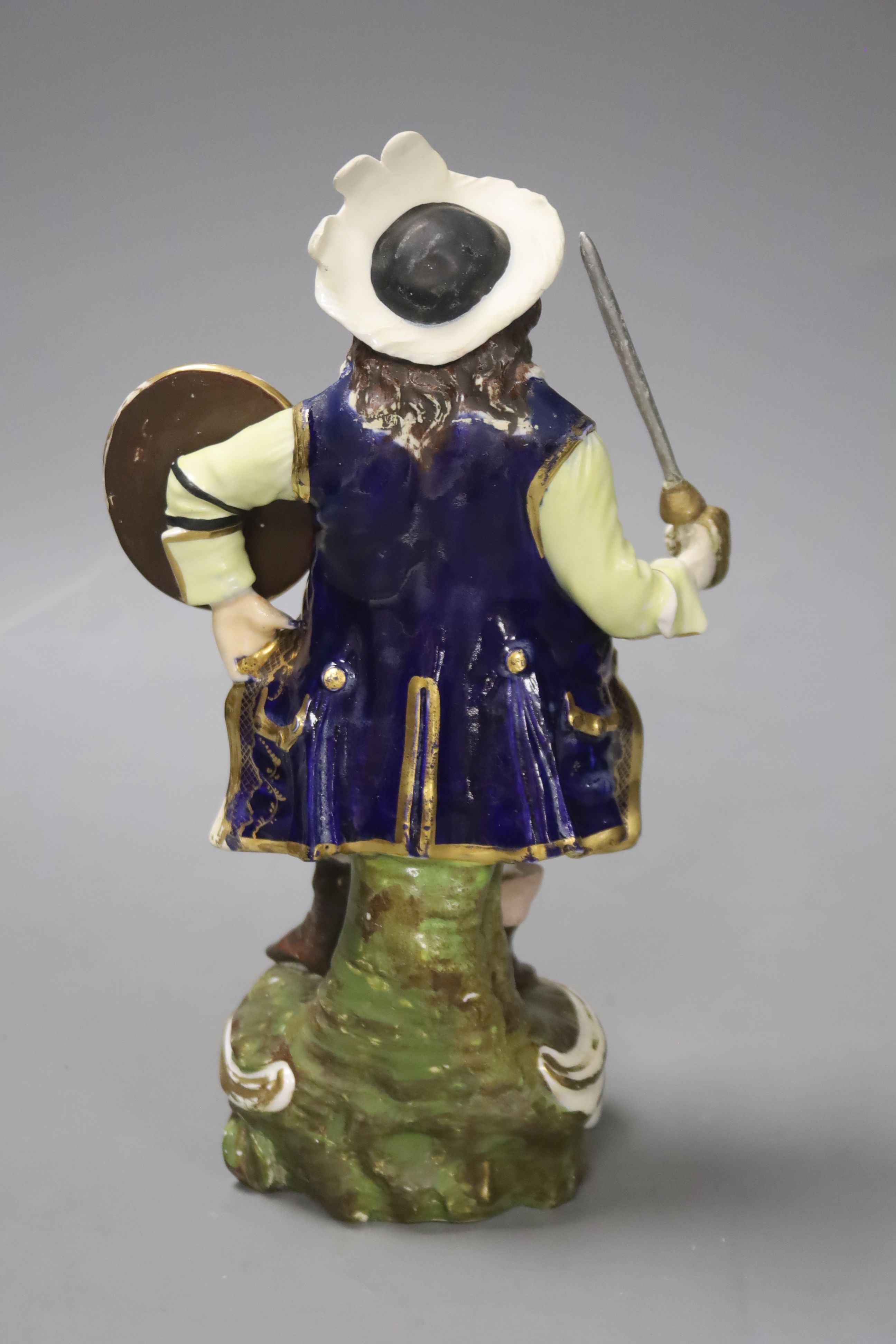 A Bloor Derby figure of Falstaff, c.1830, with polychrome decoration heightened in gilt (restored), - Image 2 of 3