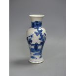 A 19th century Chinese blue and white vase, height 21cm