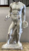 A faux marble classical figure ornament, height 74cm