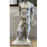 A faux marble classical figure ornament, height 74cm