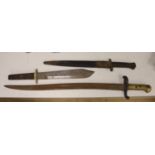 A 19th century French bayonet, together with an early 20th century English bayonet and a ‘Remember