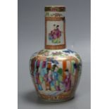 A Chinese famille rose bottle vase, Daoguang period, height 19cm (restored)