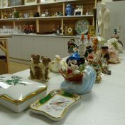 Two Beatrix Potter figures, Samuel Whiskers and Squirrel Nutkin, two Disney figures and sundry