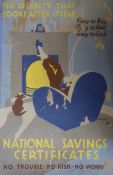 Rogers, oil on wooden panel, original artwork for National Savings Certificates poster, signed, 46