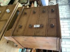 A small Victorian style pine chest, width 58cm, depth 39cm, height 65cm