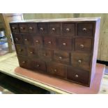 A Victorian style mahogany apothecary chest, width 90cm, depth 25cm, height 57cm