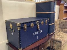 Two large cabin / luggage trunks, larger length 92cm, height 49cm