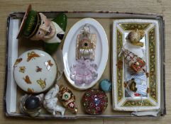 A Royal Crown Derby 'Treasures of Childhood' Rag Doll and Teddy Bear and other decorative items