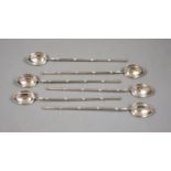 A set of six Hong Kong export white metal (stamped sterling silver) sundae spoons, 19.5cm, 101