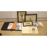 M.H. Hoad, artist sketch book mainly with caricatures together with a group of other assorted