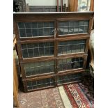 A Globe Wernicke style mahogany four section bookcase, no base, width 106cm depth 236cm