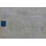 A Victorian document of promotion to Lieutenant General sir David…? Stamped 1847