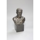 A bronze bust of a Roman Emperor, height 30cm