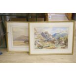 David Hall McKewan (1816-1873), pair of watercolours, A Valley in North Wales and a companion