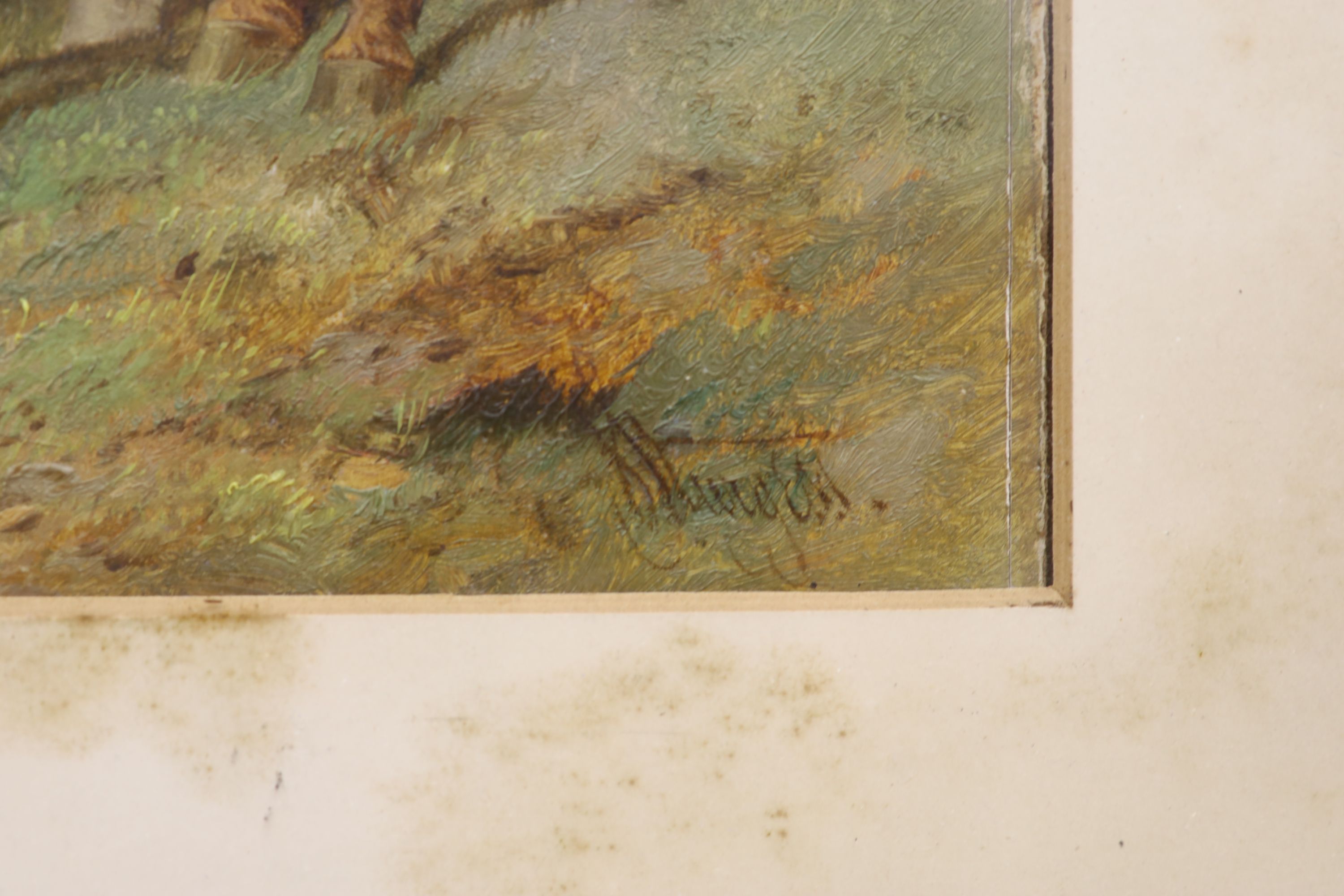 John Sturgess (1839-1903), oil on card, 'Members of The Blue Ribbon Army'; horses watering, signed, - Image 3 of 4