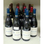 Twenty two assorted bottles of red wine including six Nuit St Georges Chanson Pere & Fils, 2014,