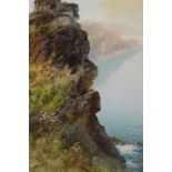 John Shapland, watercolour and gouache, Sea Cliffs, signed, 28 x 19cm