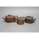 Three Chinese Yixing teapots