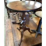 A Victorian mahogany tilt top tripod tea table, diameter 54cm, height 73cm