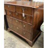 An 18th century feather banded walnut chest, width 94cm, depth 58cm, height 97cm