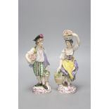 A pair of Continental porcelain figures, early 20th century, height 24cm