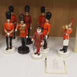 Eight limited edition ceramic figures by Michael Sutty, comprising 'Grenadier Guards 1980's', no.