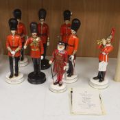 Eight limited edition ceramic figures by Michael Sutty, comprising 'Grenadier Guards 1980's', no.